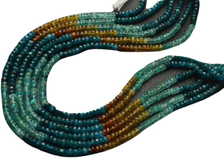 13 inch Strand of Natural gem Multi Apatite, 4-4.5mm rondelle Faceted Beads for DIY Jewelry Making. | Beads_05360