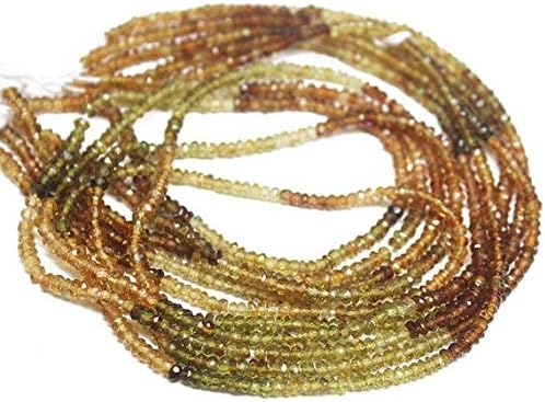 Natural Shaded Petrol Tourmaline Faceted Rondelle Micro Gemstone Craft Loose Beads Strand 13 Inch Long 3mm Code-HIGH-1032