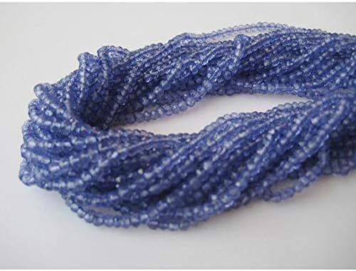 1 Strand Natural Blue Coated Quartz Bead, Tanzanite Color, Micro Faceted Rondelle Beads, 4mm Beads, 14 Inches Code-HIGH-17037