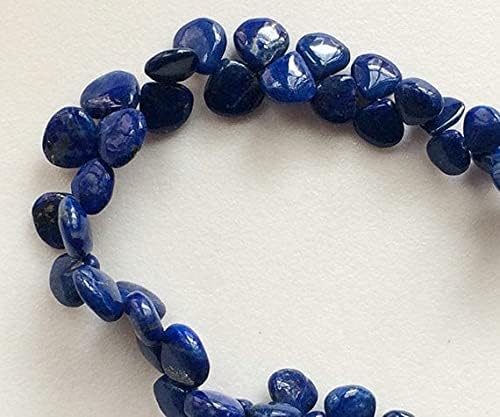 BEADS GEMSTONE 1 Strand Natural Lapis Lazuli Plain Heart Beads, Lapis Hearts, Lapis Lazuli Necklace 8mm, 10 Inch Code-HIGH-19371