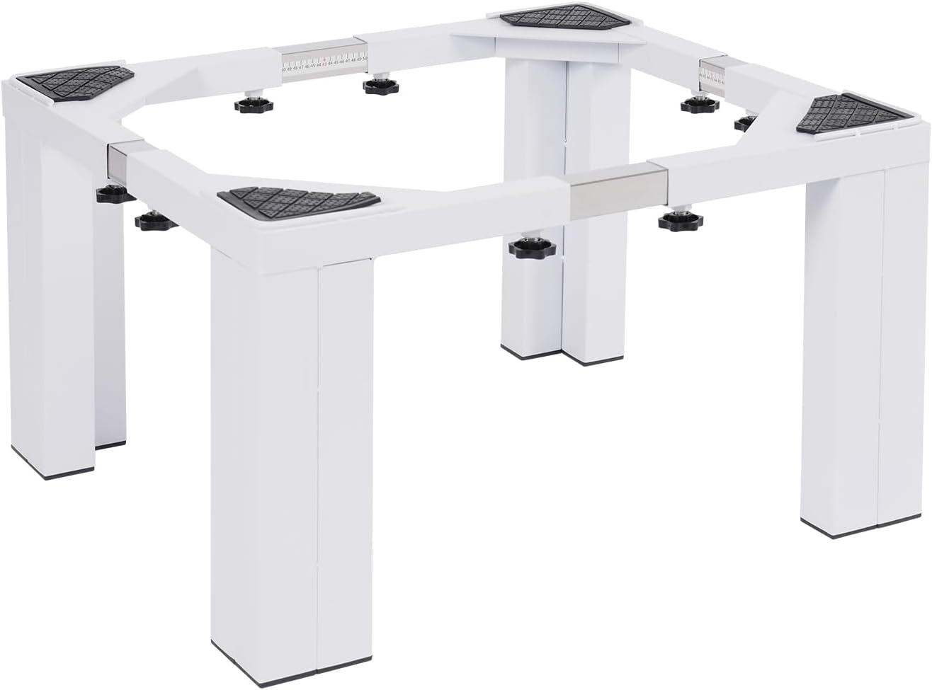 Washing Machine Stand, Heavy Duty Mini Fridge Stand, Adjustable Dryer Stand Base 12 Inch Universal Fit 1102.3lbs Capacity Furniture Mover Fridge Stand for Refrigerator, Laundry Pedestal (White)