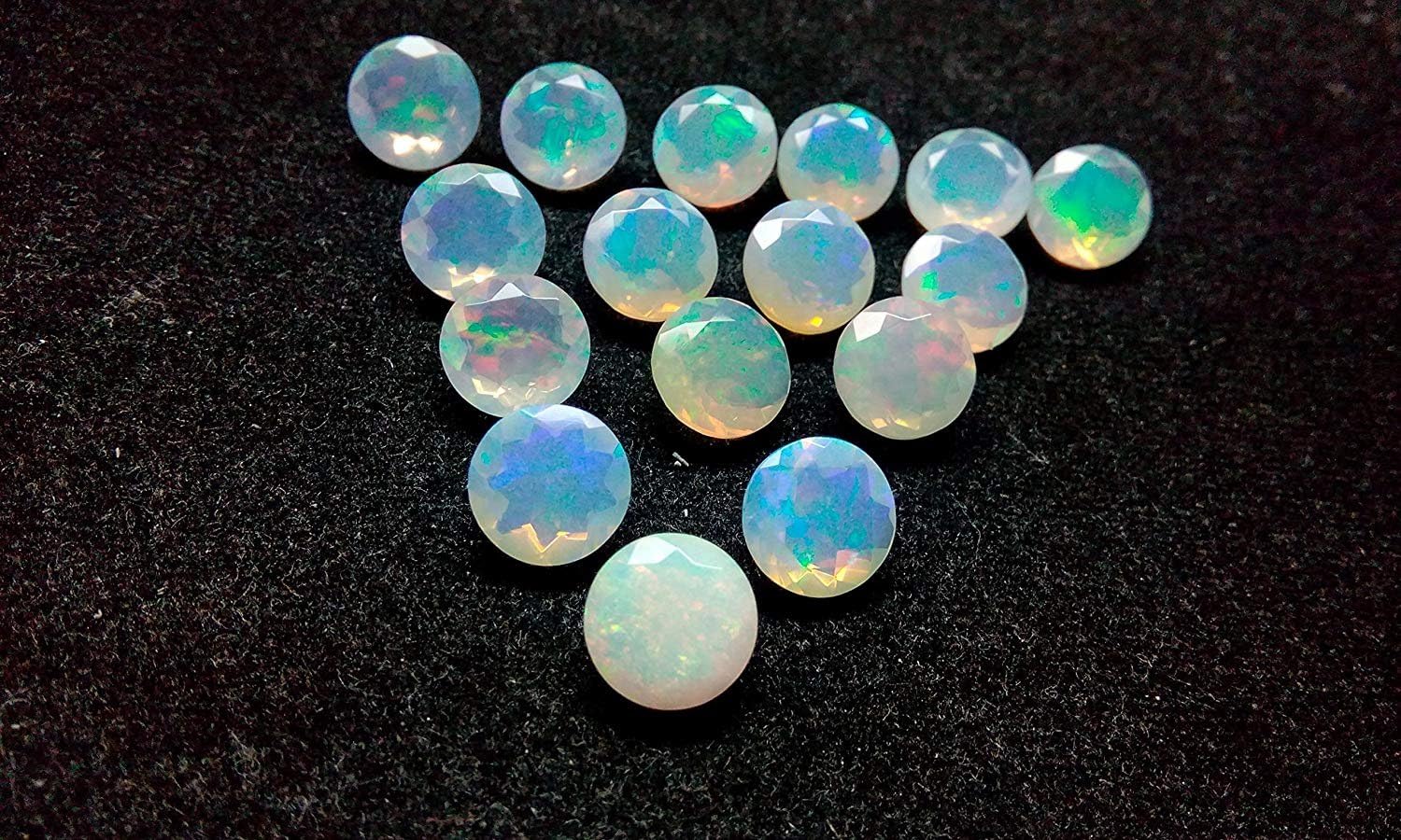 natural ethiopian opal 11mm faceted round 10pcs lot