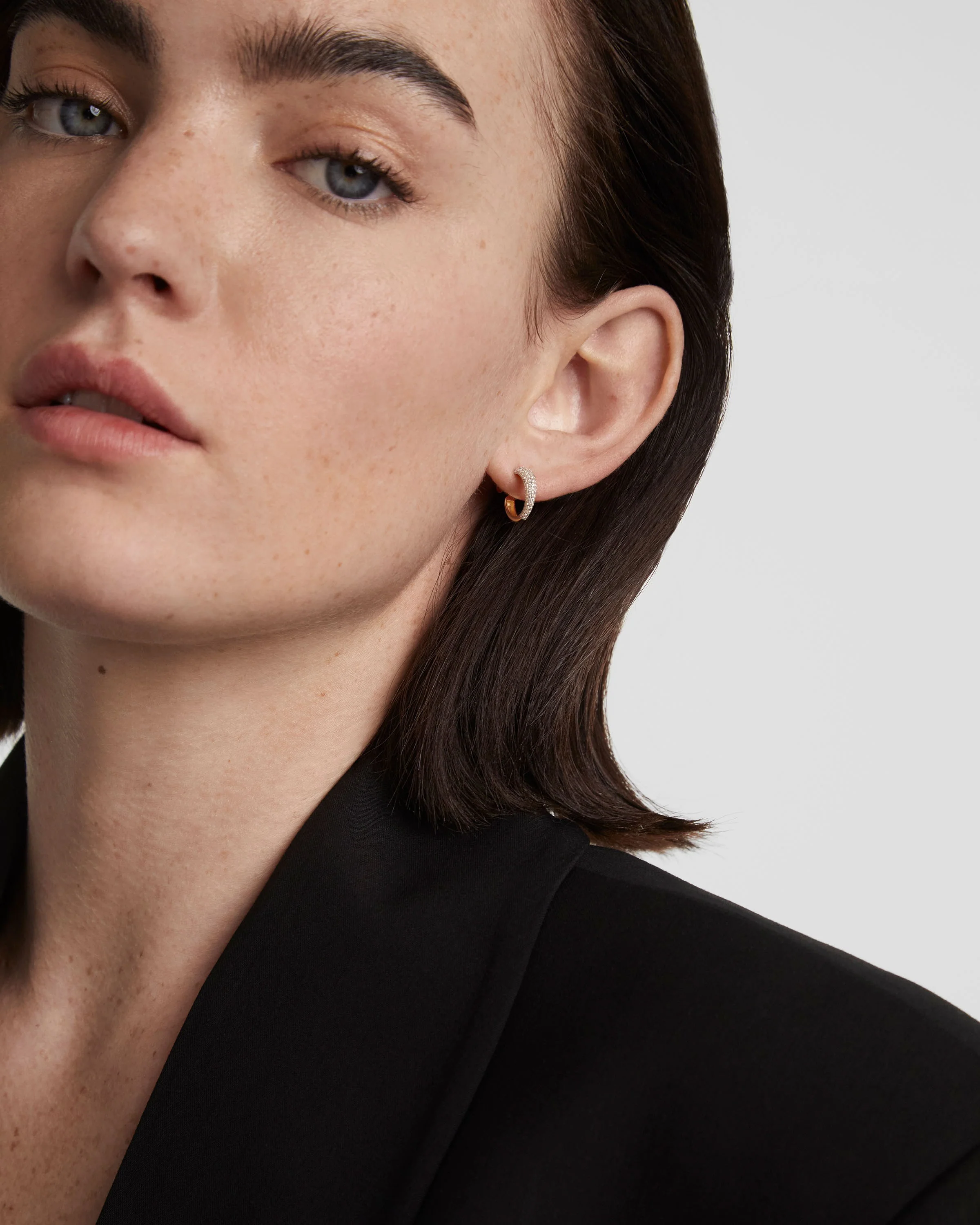 Diamonds and Gold Soho Mini Hoops