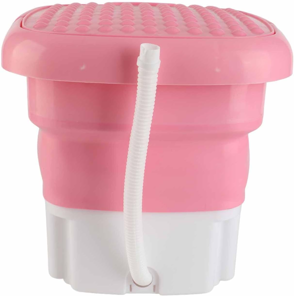 AYNEFY Portable Folding Washing Machine, 3 Modes Deep Washer for Home and Travel, TPE, PP, 10.2 x 8.1 x 8.1in (Pink)