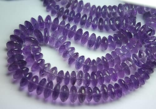 7 Inch Strands, Super Finest Natural Purple Amethyst Faceted German Cutting Polished Rondelles 9-11mm