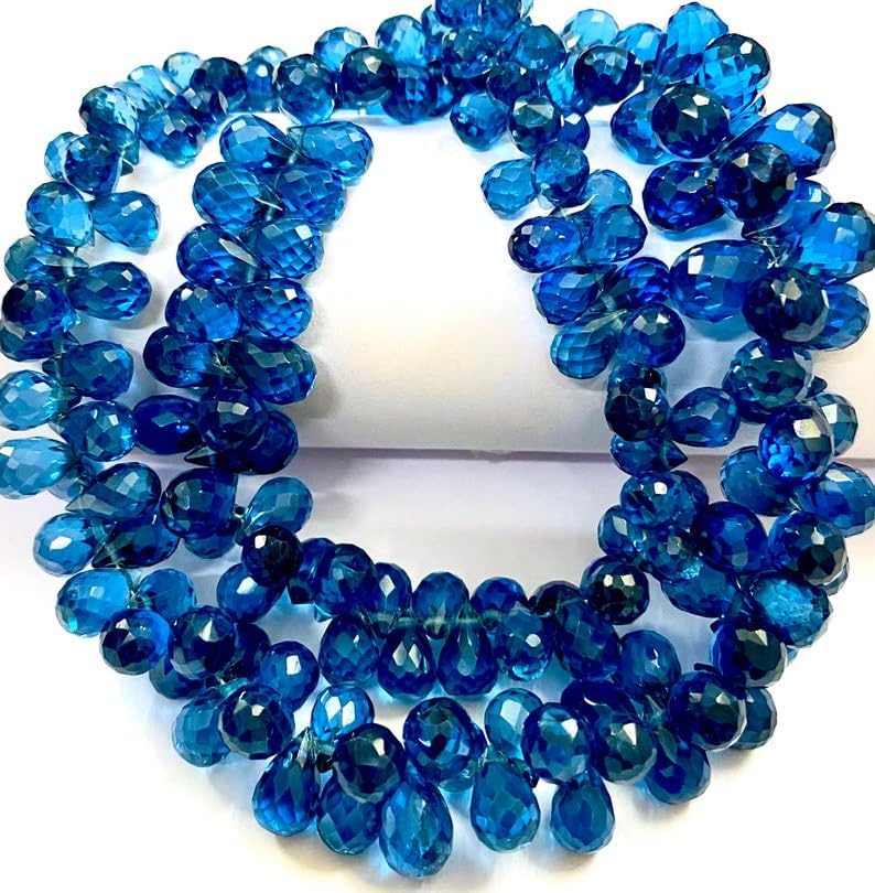 Natural NEON BLUE SPINEL tear drop Faceted Beads 5X7-7X8MM 18 inch long string jewelry making gemstone beads for necklace bracelet