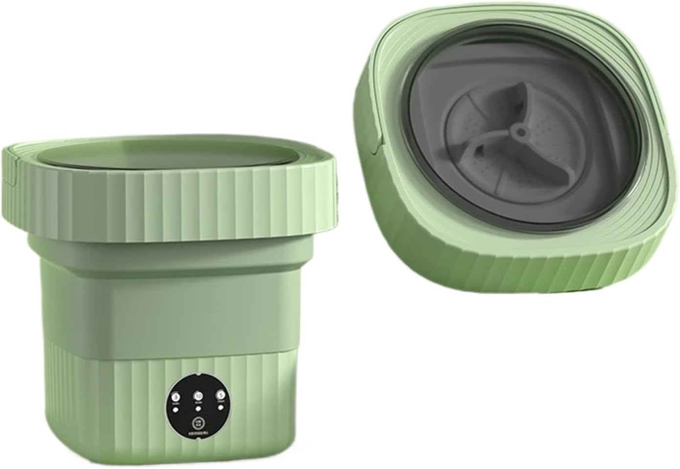 Portable Washing Machine, 10L Folding Portable Washing Machine Large Capacity Clothes Spin Dryer Bucket Travel Underwear Socks Ultrasonic Mini Washer,for Apartments, Homes, and Dorms(Green)