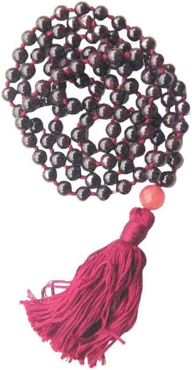 Natural Red Garnet 8mm 108 Mala Beads, Spiritual, Meditation Beads, Reiki, Japa Mala, Buddhist Prayer Beads, Yoga Bracelet, healing beads LKMALA-RRGU-2567