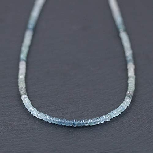 AAA++ Rare Quality Tanzanite & Sky Blue Topaz Beaded Necklace in Sterling Silver, Rose or Gold Filled. Gemstone Choker or Long Layering Necklace. Womans Gift 3.5mm 16