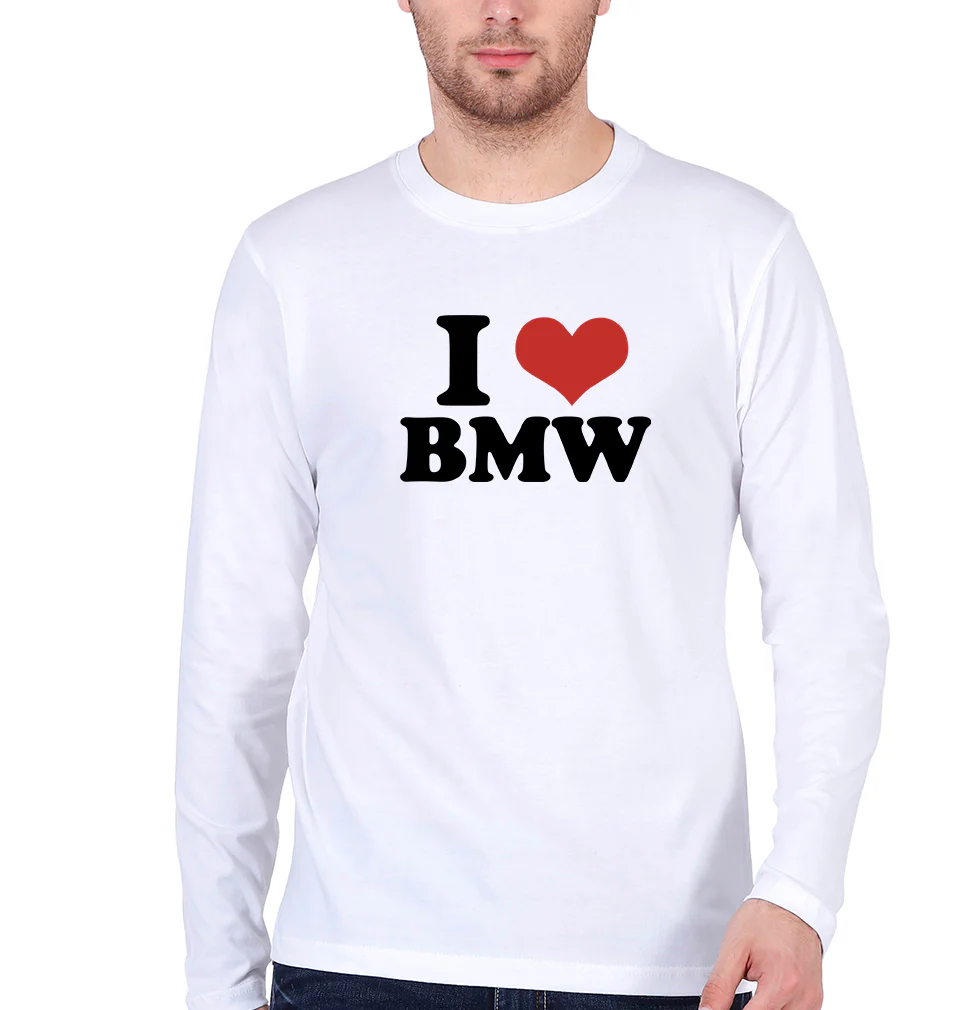 I LOVE BMW Full Sleeves T-Shirt for Men
