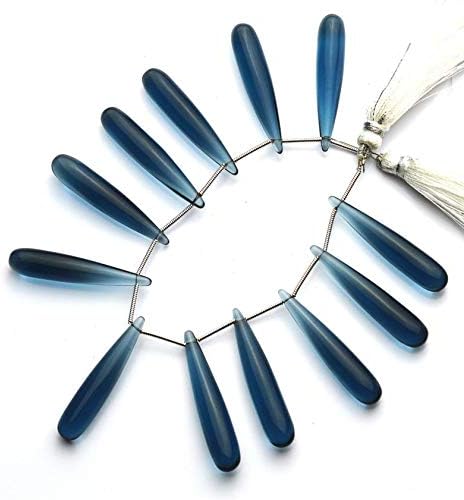 GEMZ 10 inch Strand of Natural London Blue Topaz Quartz Tear Drop Shape Smooth Cut Blue Color briollete Beads for DIY Jewelry Making- Earring Necklace Bracelet.