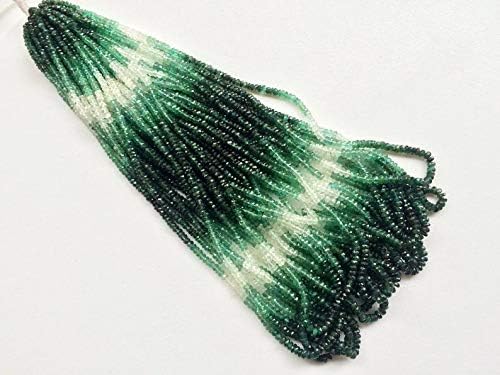 16 inch Strand Natural Emerald 3-3.5 mm rondelle Faceted Beads for Jewelry - Emerald Beads, Shaded Emerald Faceted rondelle Beads, Emerald Necklace, Original Emerald, 3-3.5mm, 16 inch