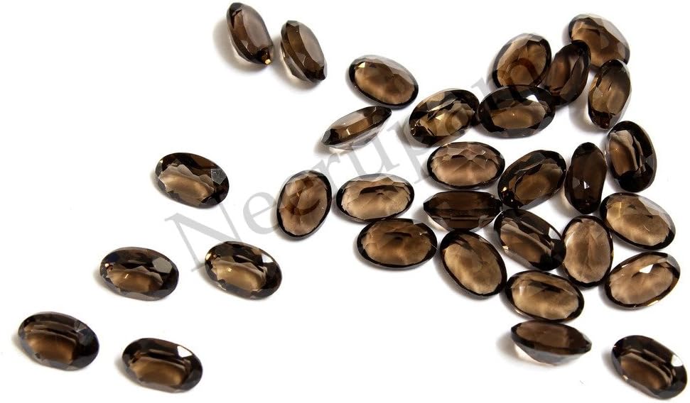 Neerupam collection Grey Color Natural Brazilian Smoky Quartz AA Quality 6x4 mm Size Faceted Oval Shape Loose Gemstones