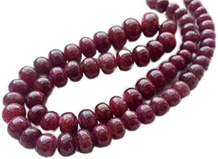 BEADS GEMSTONE 1 Strand Natural Ruby Necklace, Ruby Smooth Rondelles, 6mm To 10mm, 18 Inch Code-HIGH-15402