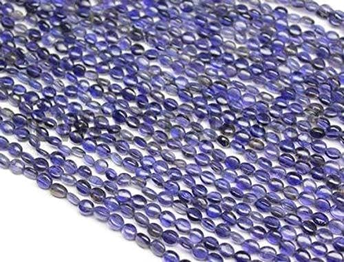 Blue Sapphire Oval Smooth 14'' Long Strand Gemstone Beads, Jewelry Supplies for Jewelry Making, Bulk Beads, for Meditation Jewellery for Reiki Healing Mystic Gemstone 5mm