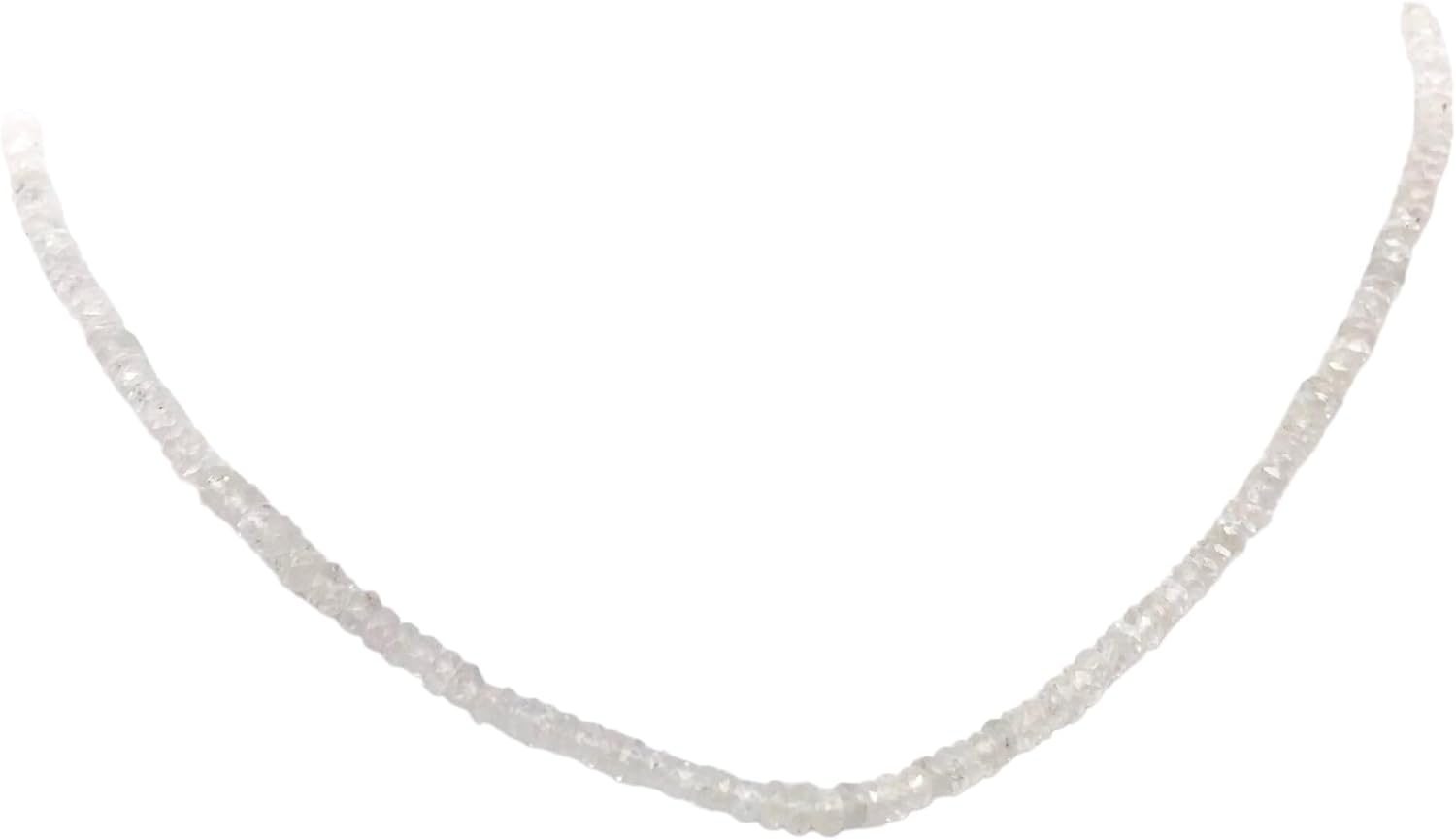 40cts of Faceted White Sapphire 16 inches Bead Strand | 2.75x2-2x1mm | 103294 for Jewelry Making