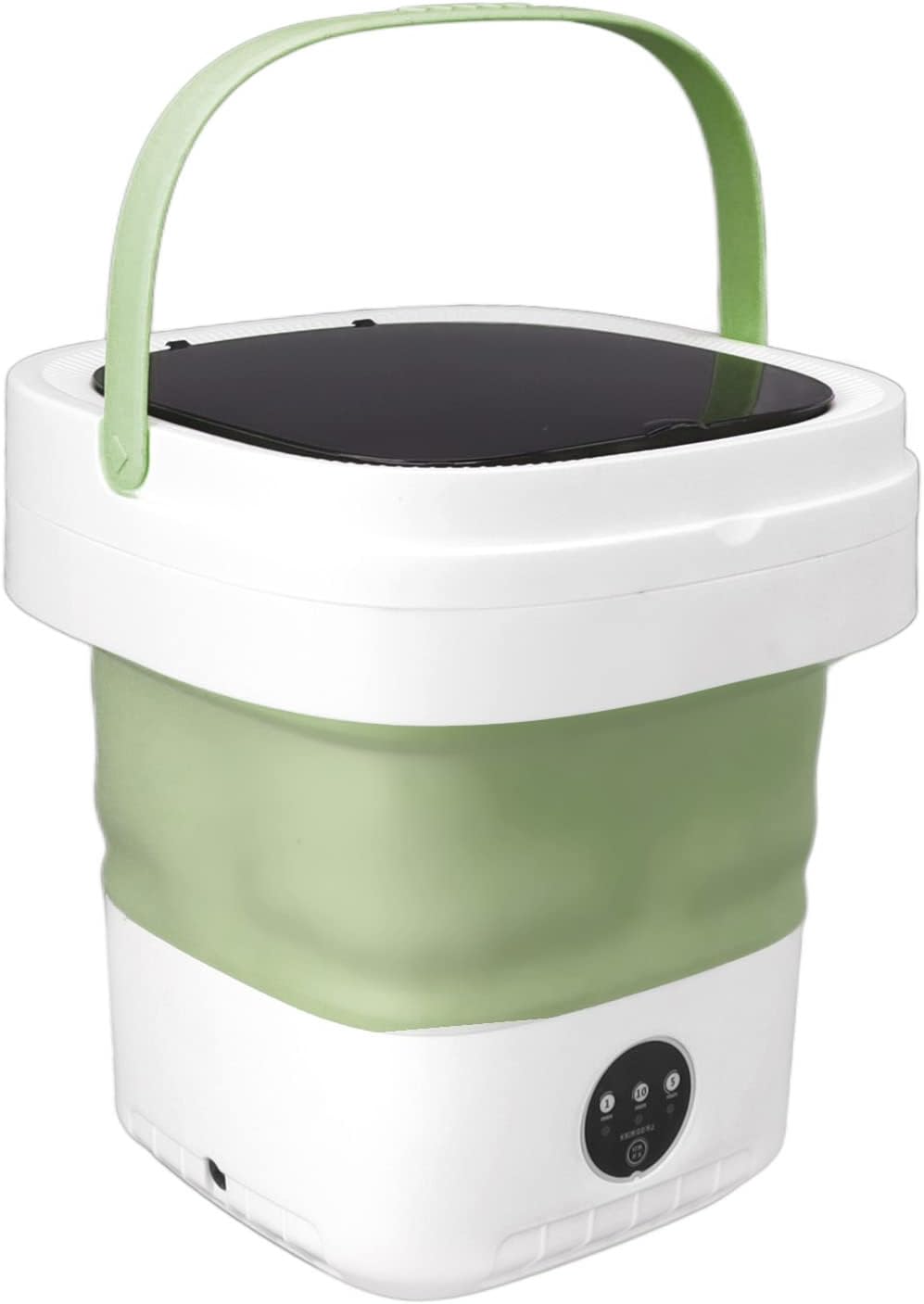 Portable Mini Washing Machine, Foldable Bucket Washer, Lightweight Collapsible Bucket with Soft Spin Dry and Drainage Pipe for Underwear Baby Clothes for Apartment Camping RV (US