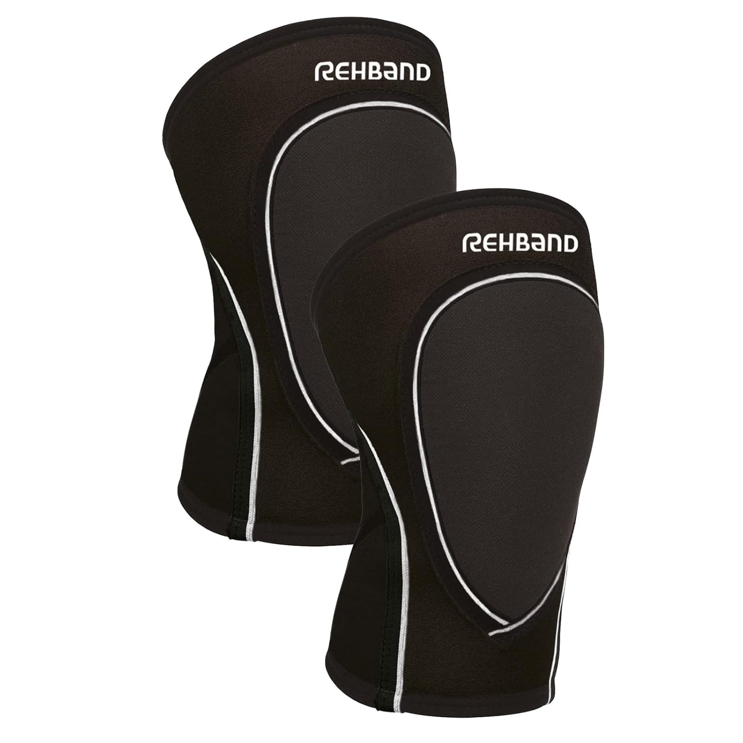 Rehband Indoor-Sports knee pads, 3mm Neoprene knee protectors for volleyball, handball & dancing, Unisex knee protector support, Colour:Black - 1 Pair, Size:Medium