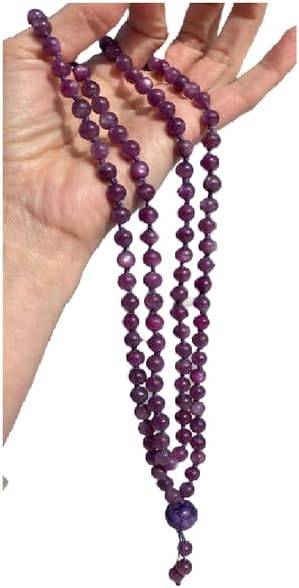 Natural Ruby 8mm 108 Mala Beads, Spiritual, Meditation Beads, Reiki, Japa Mala, Buddhist Prayer Beads, Yoga Bracelet, healing beads LKMALA-RRGU-2984