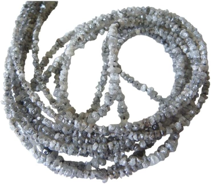 2mm Gray Rough Diamonds, Sparkling Gray Raw Diamond Beads, Gray Raw Uncut Diamond Beads For Jewelry (4IN To 16IN Options), 2 MM