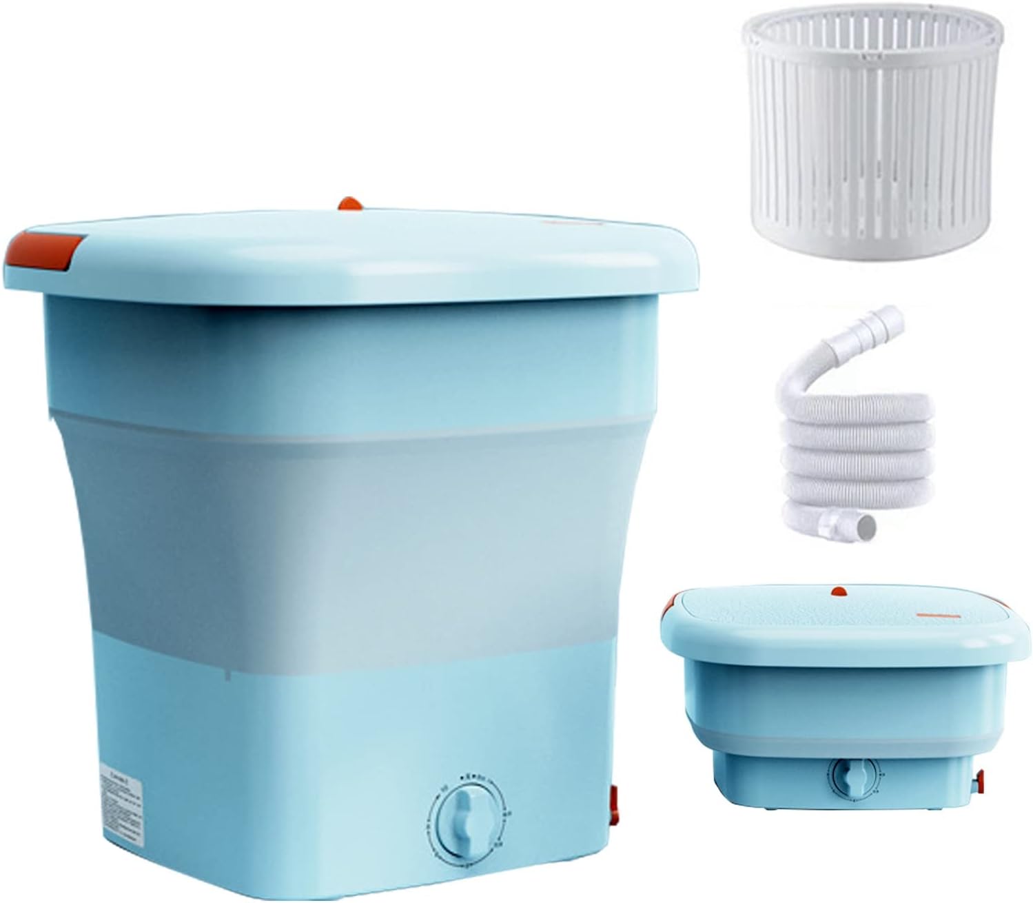 Portable Washing Machine, Mini Washer, Foldable Laundry Machine, Underwear Washing Machine for Camping, Rv, Travel, Small Spaces (Color : Blue)