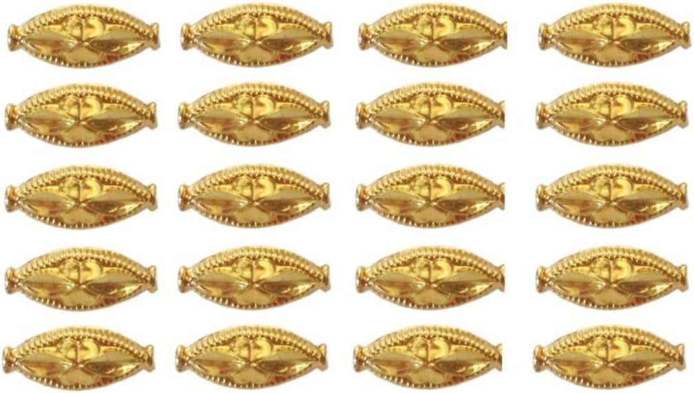 Solid 22K/18K Yellow Fine Gold 11 MM 20 Pieces Wheat Beads For Personalized Jewellery And Jewellery Customization