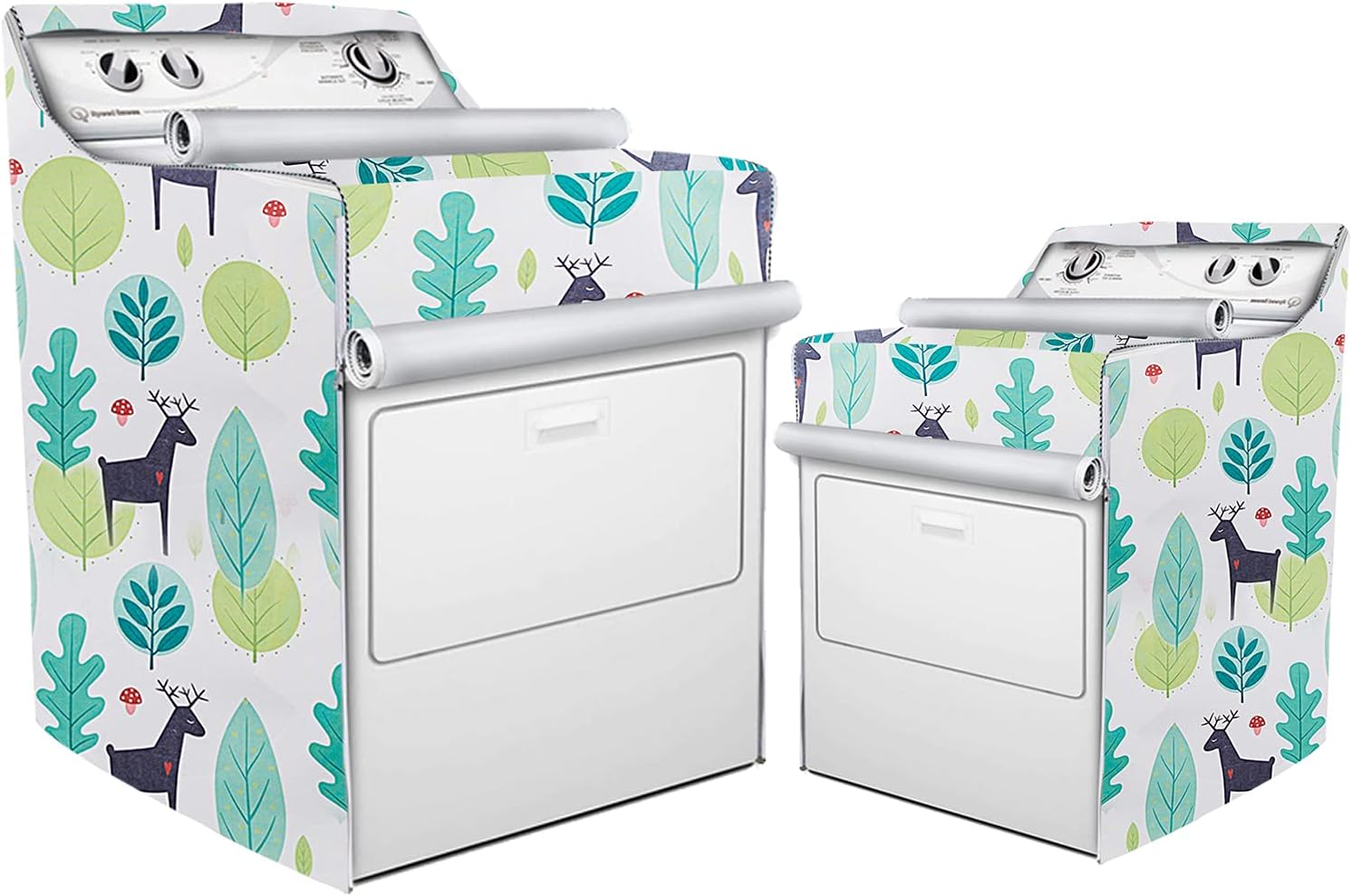 Mr.You 2 Pack Washer and Dryer Covers,Top Load Washing Machine Cover Laundry Dryer Protect Cover Dustproof Waterproof Zipper Design for Easy Use Fit for Most Front-loading Machine（28