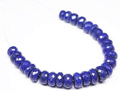 Beads Gemstone Blue Lapis Lazuli Faceted Loose Rondelle Gemstone Craft Beads 6 Inch Long 9mm 10mm Code-HIGH-20820, Gemstone Metal Stone