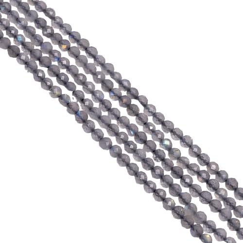 Natural Labradorite Gemstone Round Faceted Beads 3X3 mm 25 Strand 13