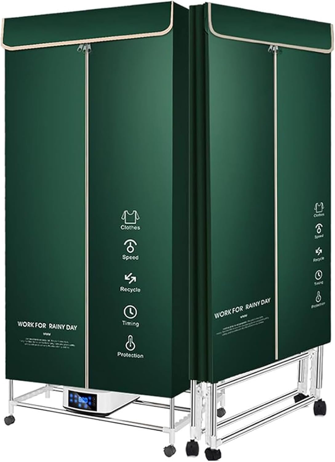 Portable Electric Heated Clothes Airer Dryer Rack, 3-Tier Electric Clothes Drying Rack, Warm Air Drying Wardrobe Automatic Time for Home & Dorms