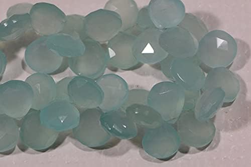 Chalcedony Faceted Teardrop Beads Natural Gemstone Beads Jewelry Making Supplies 12x12x6mm 4