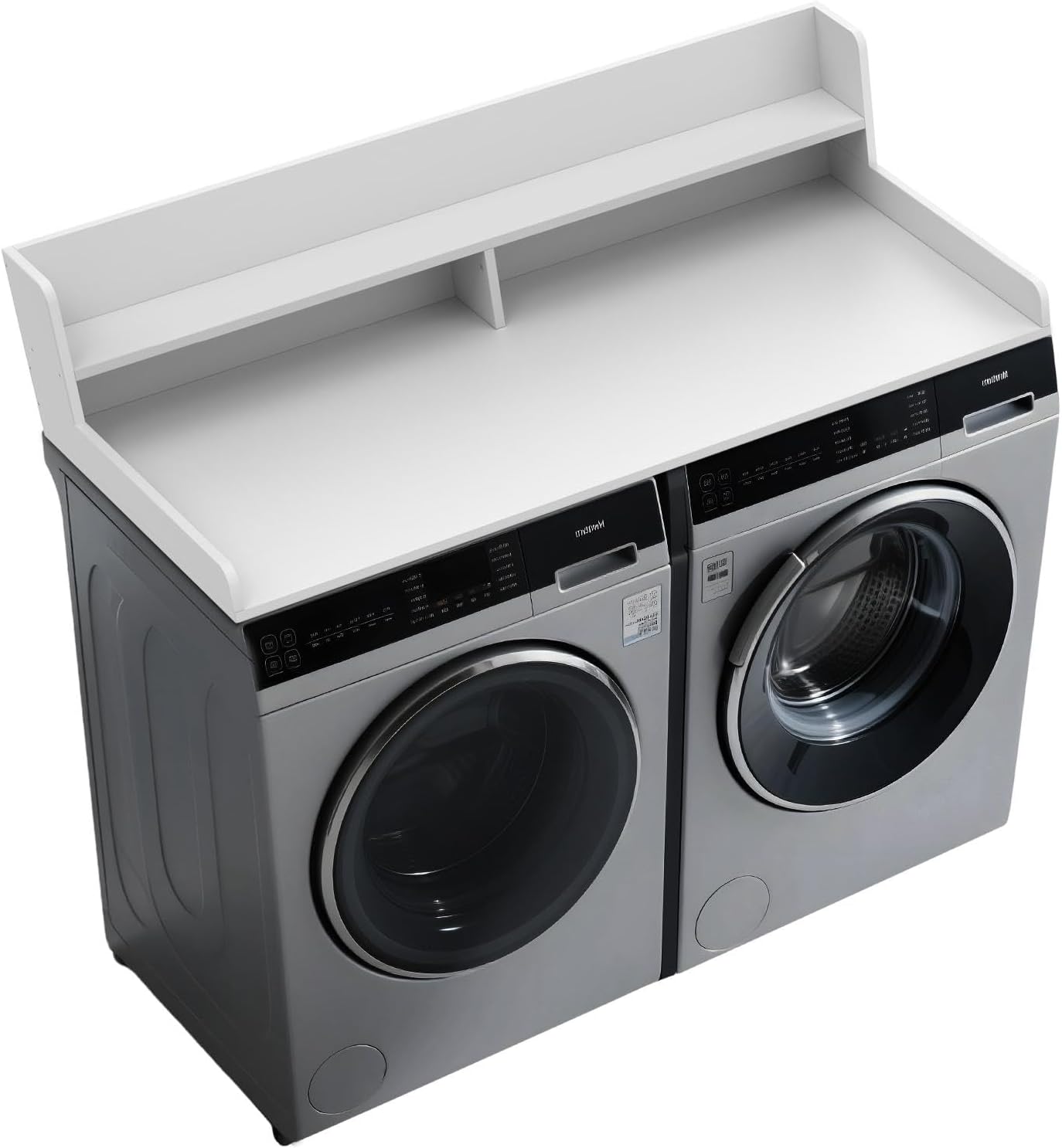 Dollate 2 Tier Washer Dryer Countertop with Edge, Laundry Room Shelf Topper for Washer & Dryer, 54