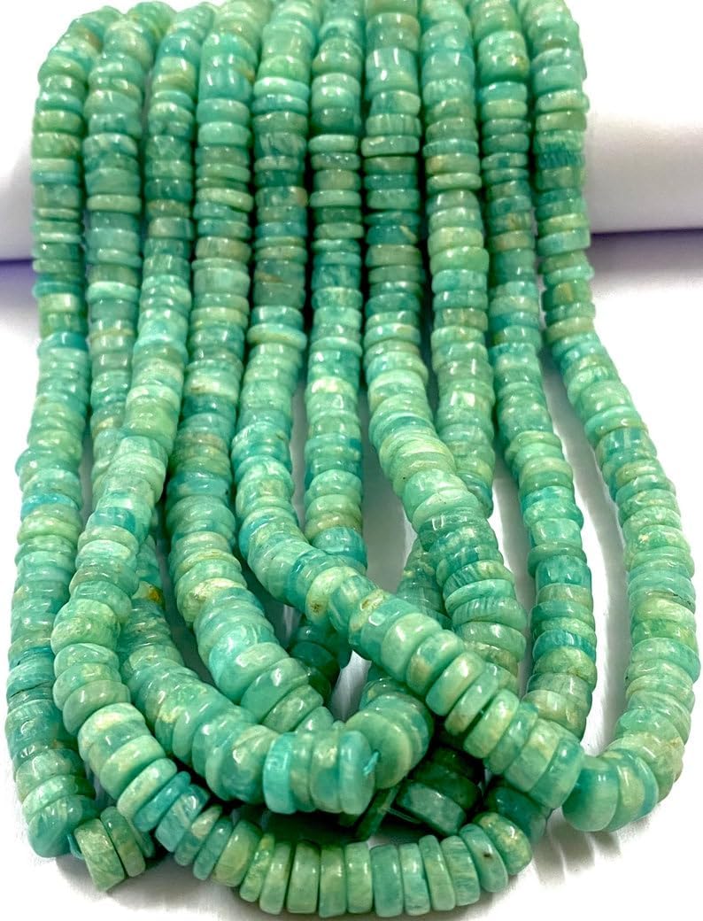 Natural AMAZONITE rondelle soomth Beads 7x8mm 16 inch long string jewelry making gemstone beads for necklace bracelet