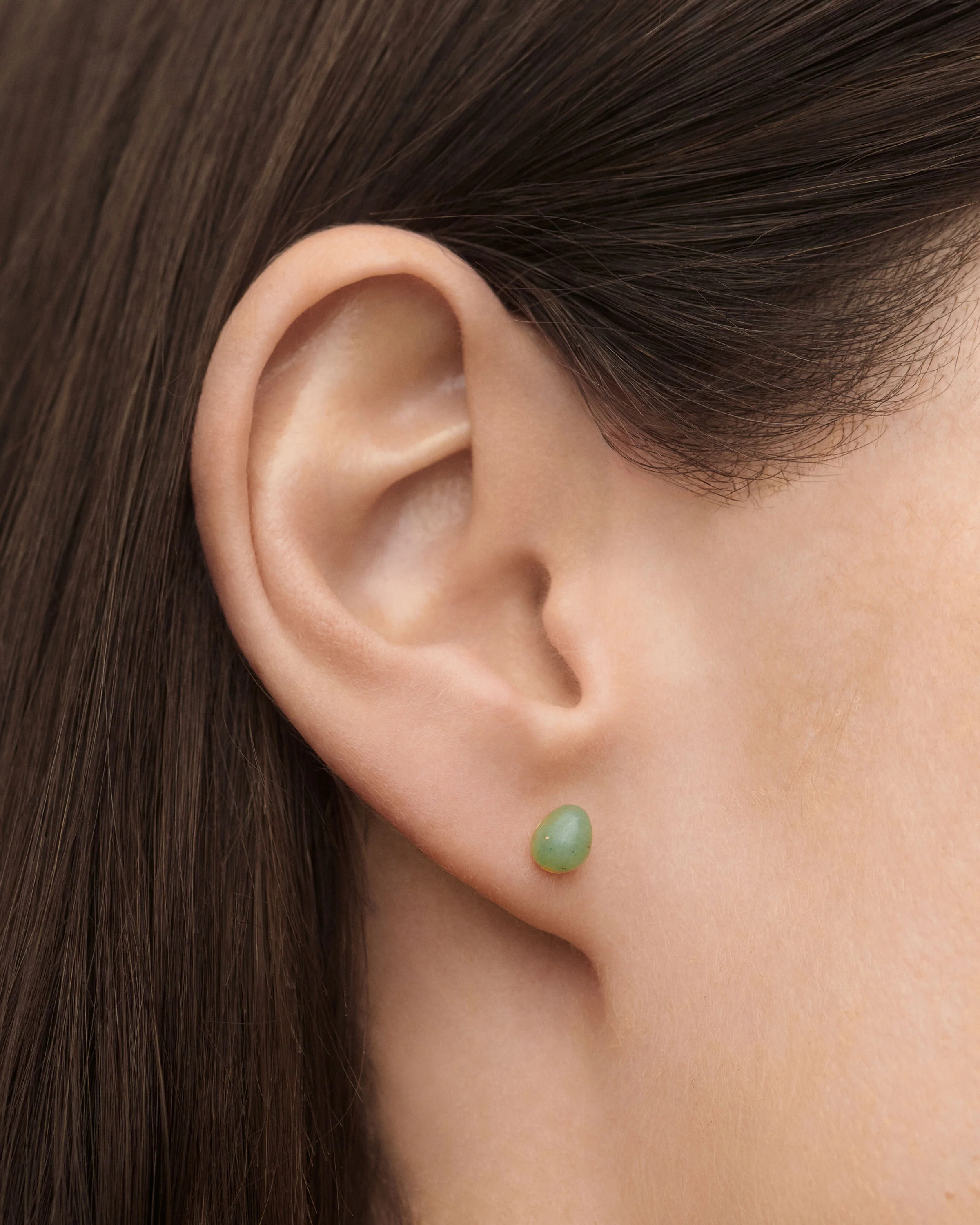 Green aventurine Gravity ear piercing