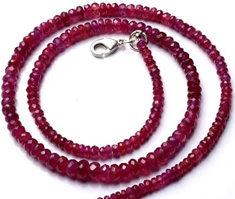 Super Rare Pink Sapphire 3 to 6MM Faceted Rondelle Beads 18 Inch Full Strand Pink Sapphire AAA Transparent Quality Beads Finished Necklace