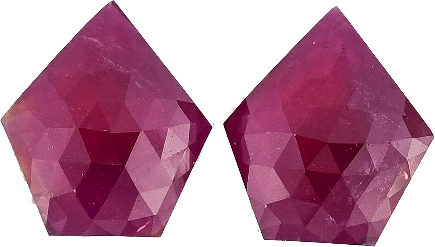 43.20 Ct Pair Ruby Fancy Shape Rose Cut Size 22x20 mm Top Quality Loose Gemstone For Making Earring Jewelry- Fancy Ruby Give Jewelry Antique Look
