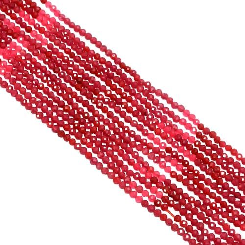 Ruby Quartz Shaded Gemstone Round Israel Cut Beads 2.5 mm 25 Strand 13