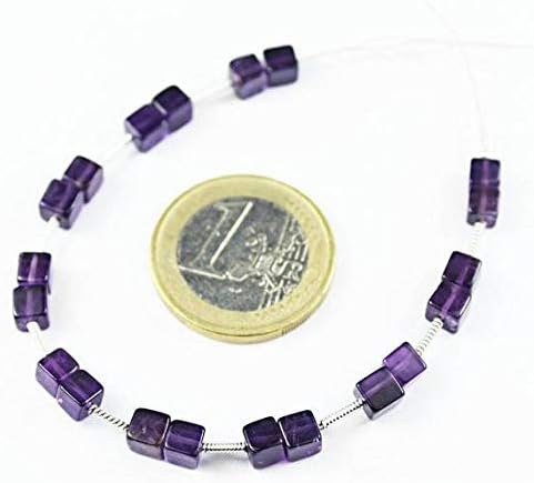 1 strand amethyst african heishi cube squresmooth 20 pieces strand gemstone beads, jewelry supplies for jewelry making, bulk beads, for meditation jewellery gemstone 4mm
