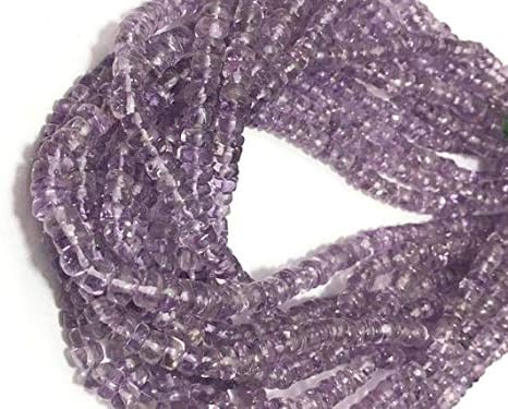 5 Strands 5 to 6 mm Pink Amethyst Palin Tyre 13 Inch Long !Gemstone Beads!Semi Precious Stone Beads!Amethyst Beads!Pink Amethyst Beads Code-HIGH-60337