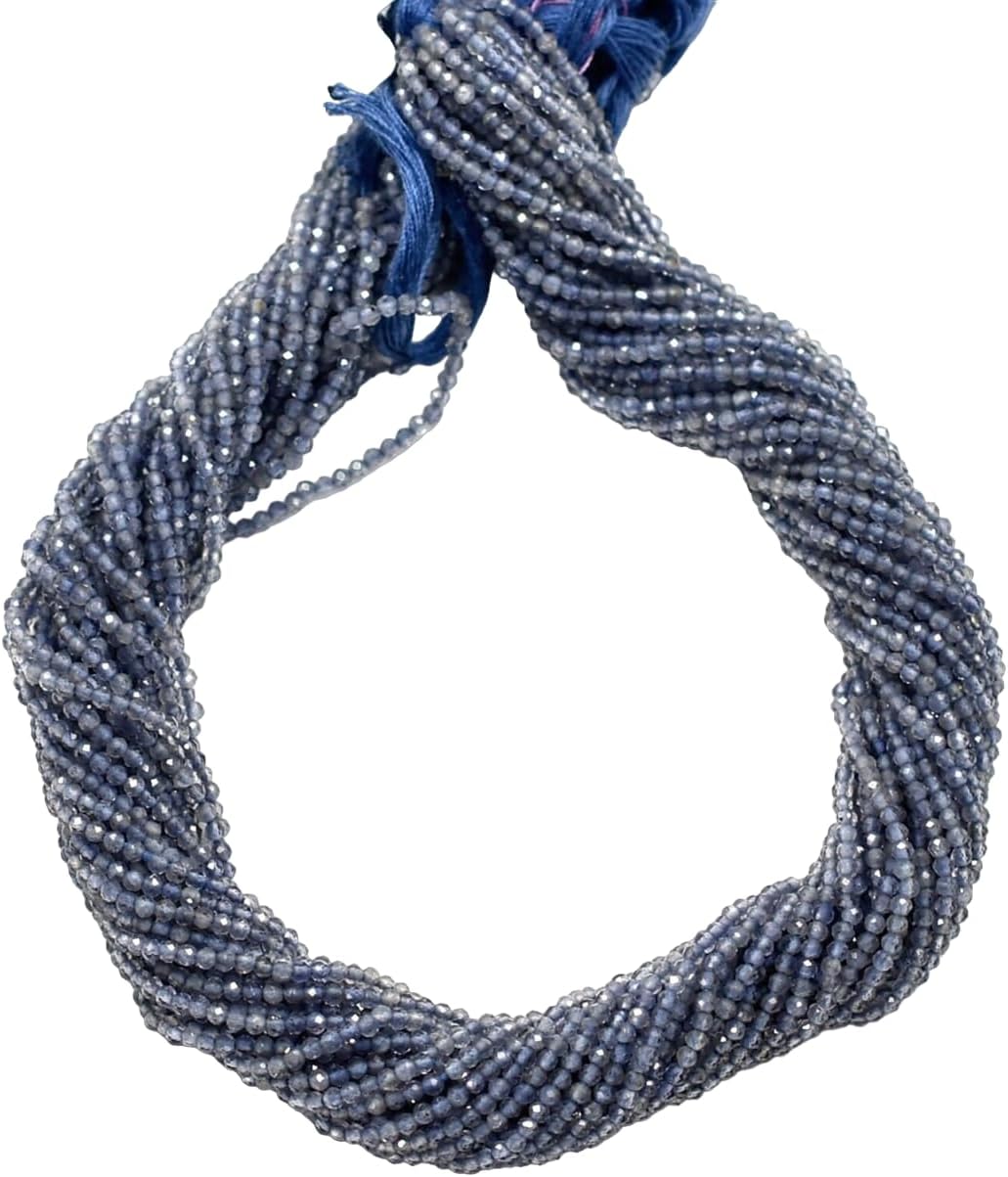 Natural Micro Faceted 20 mm Iolite Loose Beads for Jewelry Making Stone 100 Strand CHIK-STRD-88322