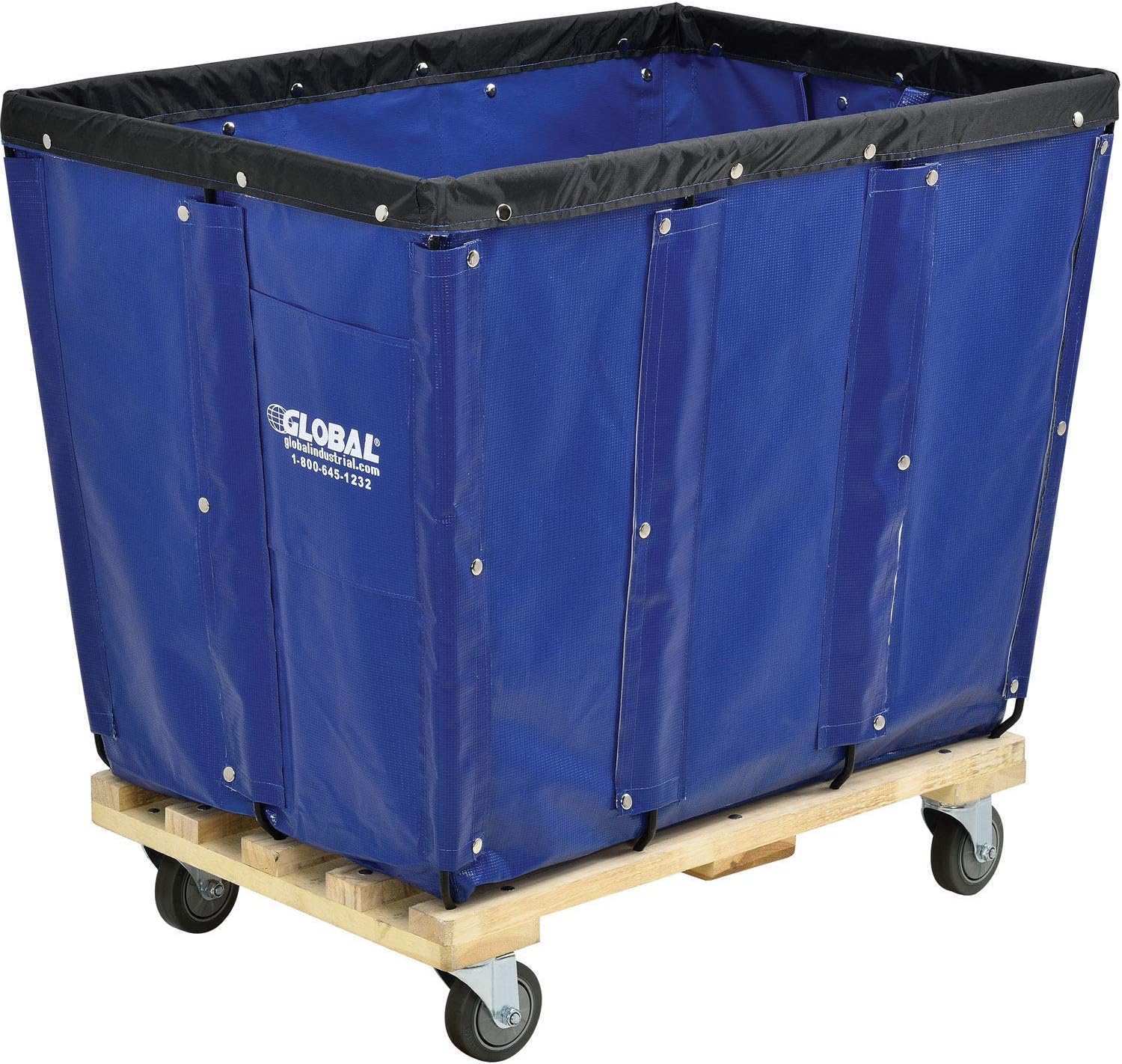 Global Industrial 12 Bushel, Blue Vinyl Basket Bulk Truck, Unassembled, 36