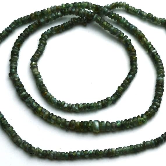 BEADS GEMSTONE 1 Strand Natural Alexandrite Chrysoberyl Smooth 2 to 3.5MM Rondelle Beads Necklace 18 Inch Long Long Code-HIGH-5164
