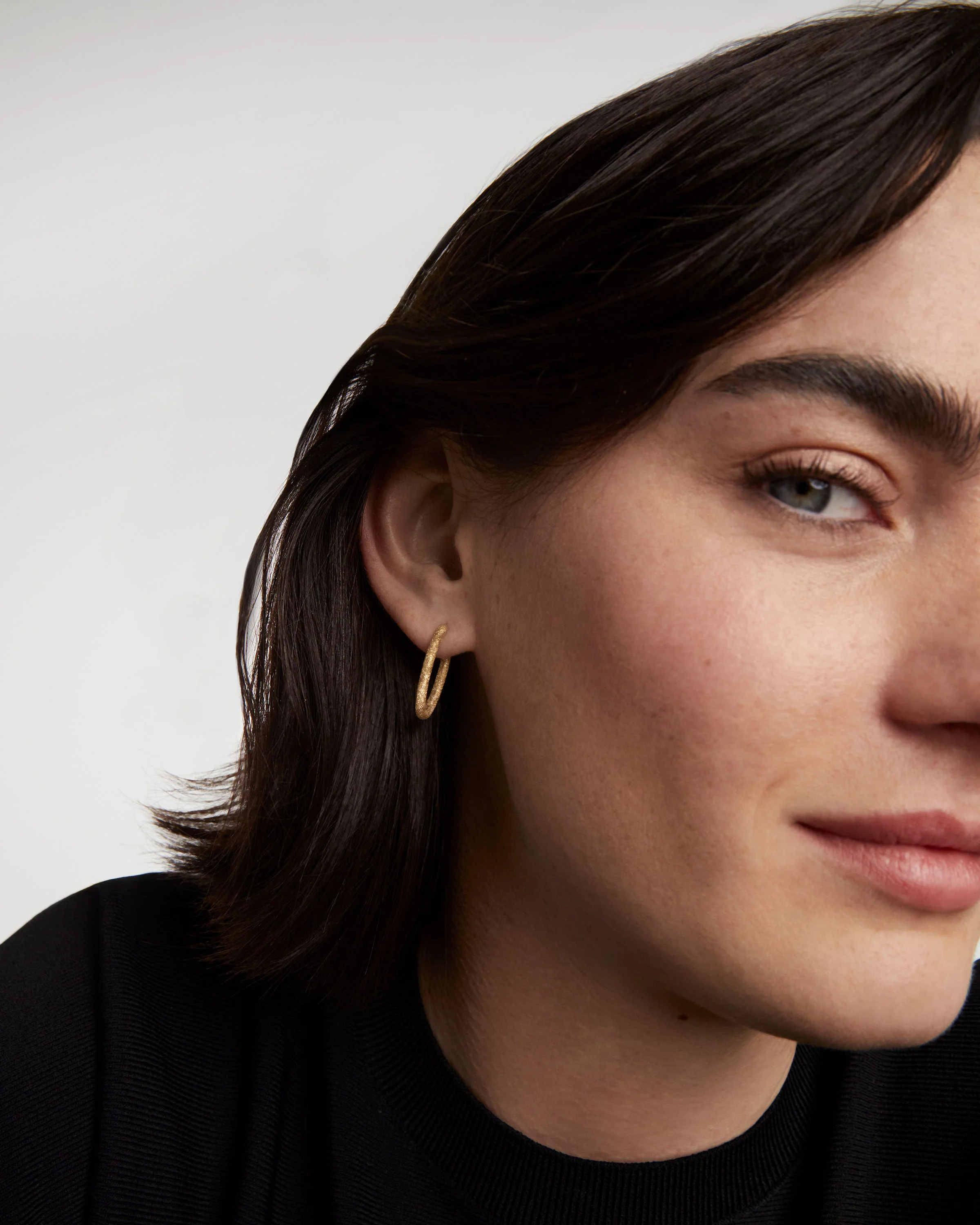 Sandblasted Gold Vera Hoops