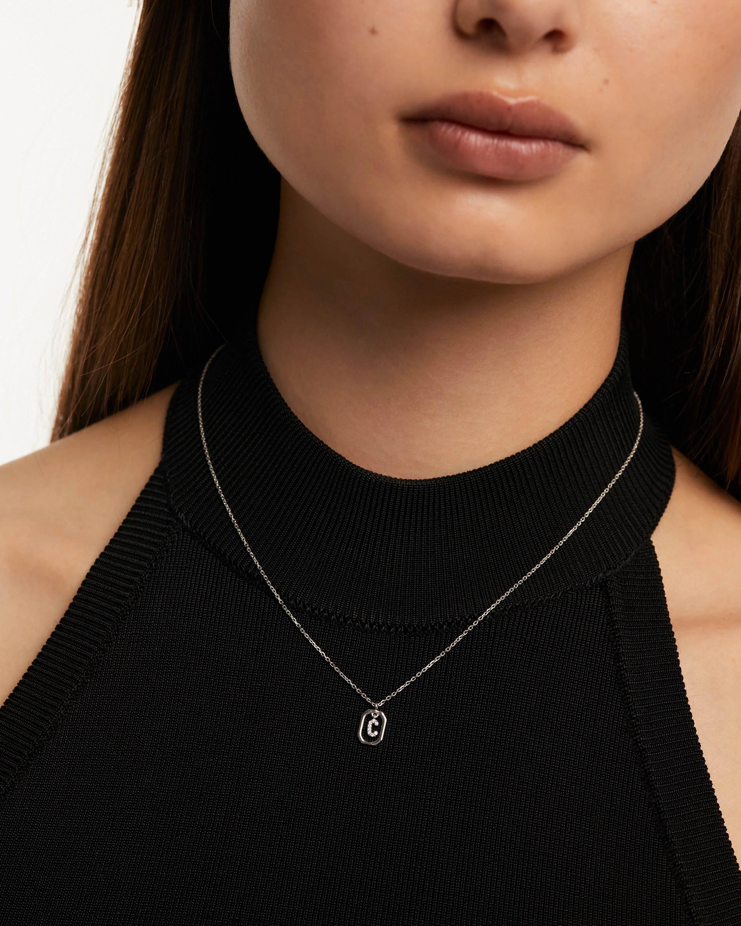 Mini Letter C Silver Necklace
