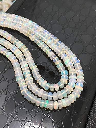 Ethiopian Opal Plain Rondelle 4 to 5 mm 16 Inch Long/Ethiopian Opal Beads/Welo Opal Beads/Fire Opal Beads/Rondelle Opal Code-HIGH-42894