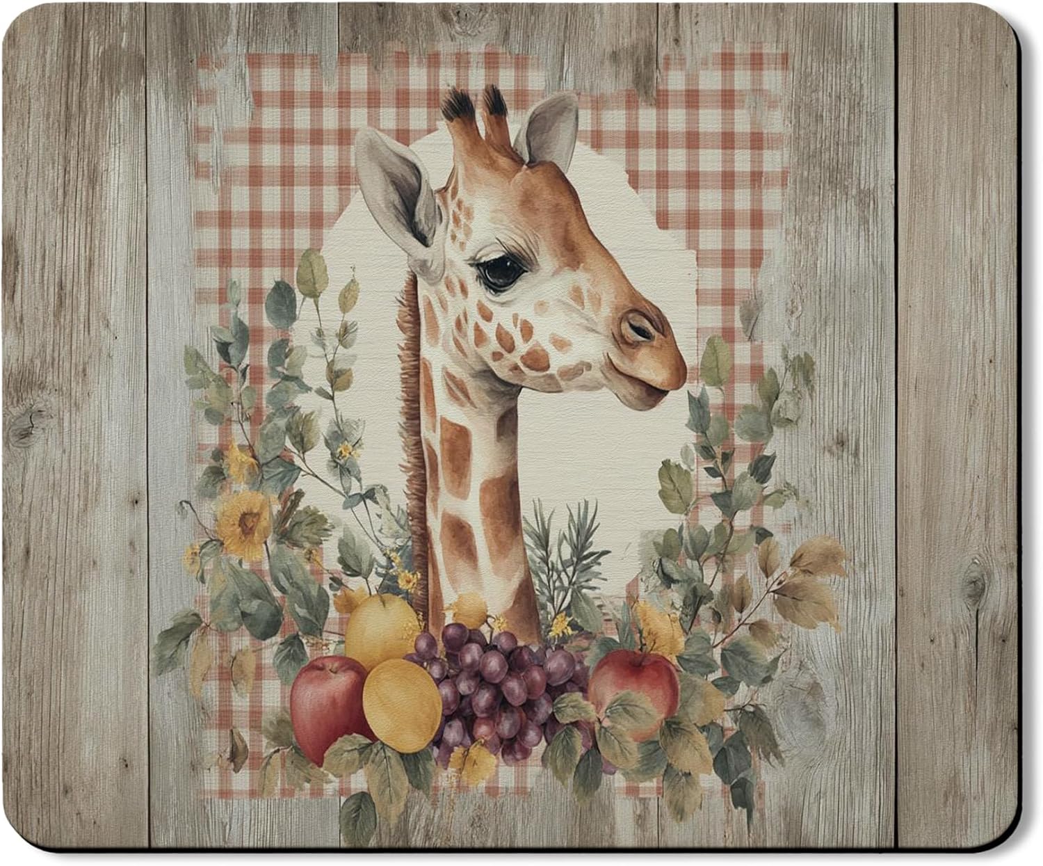 Giraffe Washer Dryer Top Protector Mat, Rustic Vintage Giraffe Floral Laundry Machine Covers, Autumn Decorative Rubber Anti-slip Waterproof Mats for Laundry Room 20x24 Inch