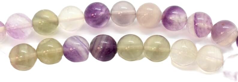 13 inch Strand of Natural gem Fluorite, 6 mm Round Smooth Beads for DIY Jewelry Making. | Beads_03594