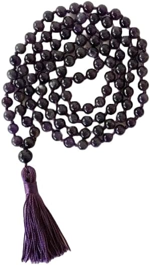 Natural Root Chakra AMETHYST 8mm 108 Mala Beads, Spiritual, Meditation Beads, Reiki, Japa Mala, Buddhist Prayer Beads, Yoga Bracelet, healing beads LKMALA-RRGU-1331