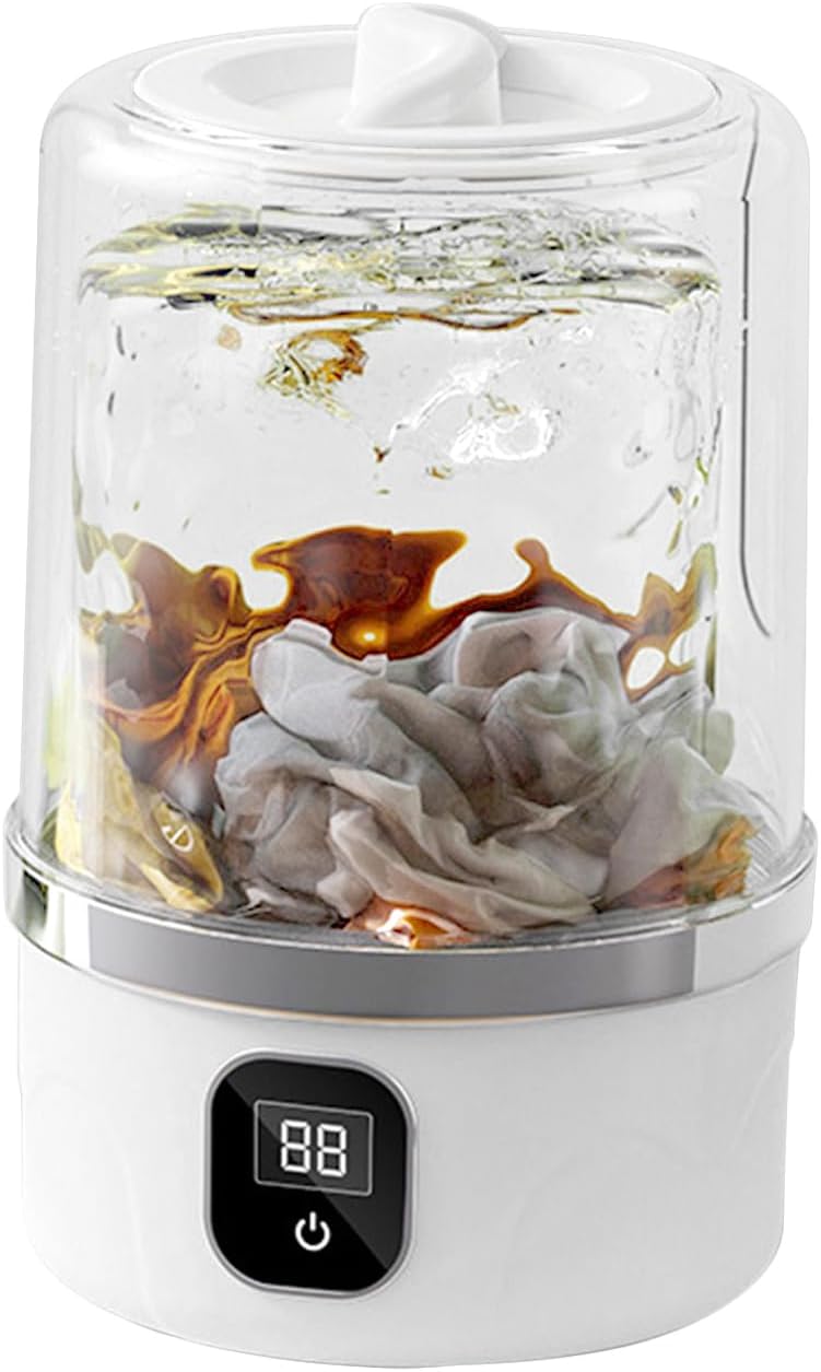 Mini Laundry Washer - 3000mah Cordless Cleaning Appliance | Compact Baby Clothes Washers, Underwear Washing Machine, Deep Wash Small Laundry Machine, Portable Underwear Washer for Towels Socks