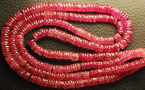 4 inch Strand Natural Pink Sapphire 5-5.5 mm rondelle Faceted Beads for Jewelry -